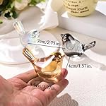 Ornalrist Crystal Gold Birds Figurines Home Decor, Glass Art Birds Collectible Figurines Paperweights Crystal Decor Gifts for Women Mom Friends (Gold) - Image 3