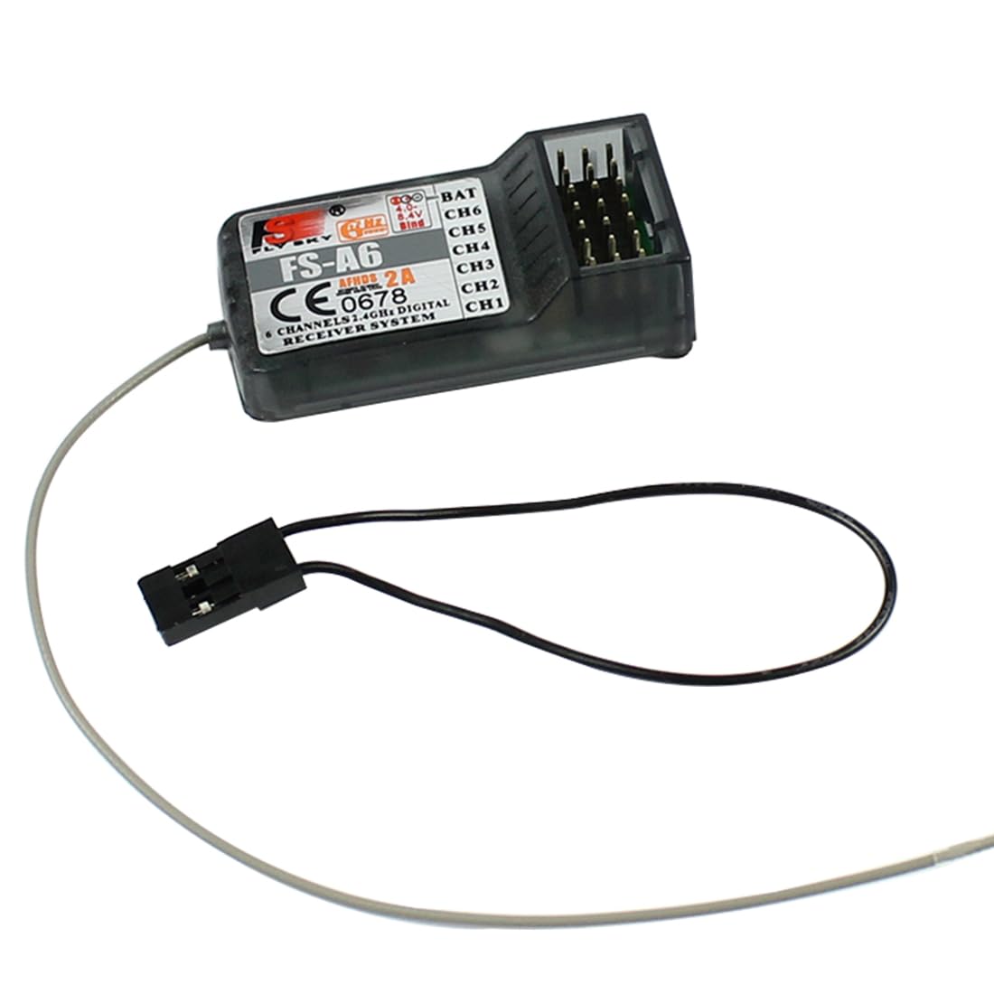 Récepteur Flysky FS-A6 2,4 G 6 canaux pour émetteur RC destiné aux Avions RC, Planeurs et hélicoptères