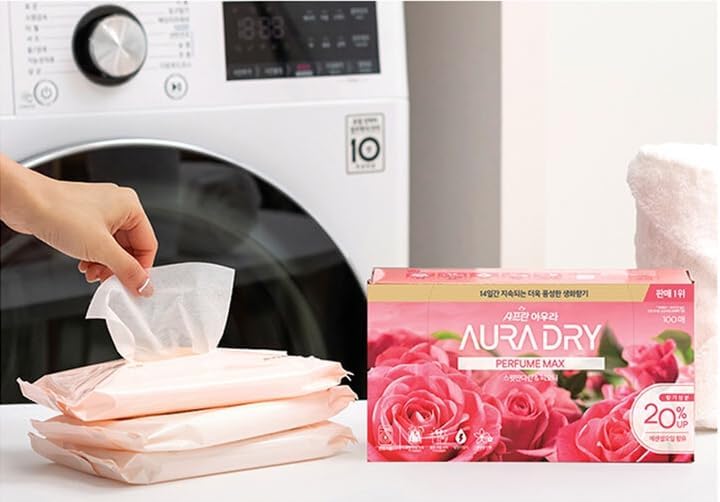 Scented Dryer Sheets for Laundry, 40 Count, Long-lasting Freshness, Styler Compatible (Aura, Sweet Mandarin & Peony)