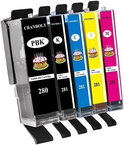 CRANBOLY 280XL 281XL 280 XL 281 XL Ink Cartridges for C A K E Printer Work with PIXMA TS6120 TS6220 TS6320 TS8120 TS8220 TS8320 TR7520 TR8520 TR8620 TS9120 TS9520 TS9521C TS702 Printer