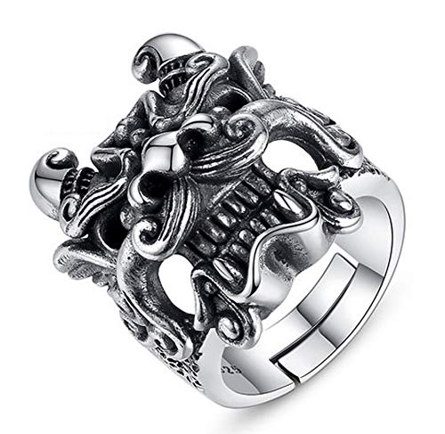 Preisvergleich Produktbild Öffnung Einstellbare S925 Silber Handgefertigten Ring für Männer, Chinesischen Nationalen Stil Tang Lion Ring Retro Persönlichkeit Trend Urlaub Geschenk Souvenir Schmuck Paar Ring.-20