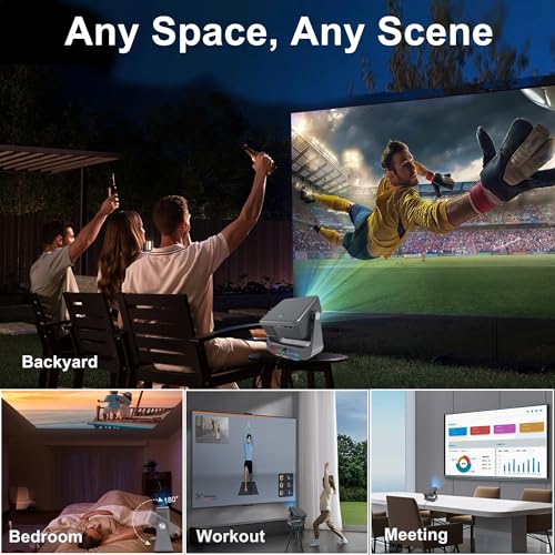 Image of 【Official Google TV /1500 ANSI /4K Supported】Smart TV Projector with WiFi and Bluetooth, Native 1080P Portable Projector, Auto Focus & Keystone, Voice Input, Mini Proyector for Home Cinema, iOS /Android