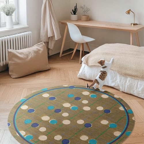 Tapis vinyle ø110 cm durable et elegant avec motif de points - 3