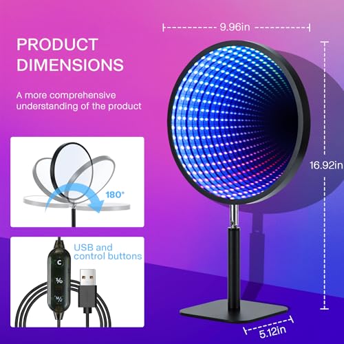 Sencu JZD-01 Rgb Color Changing Lights, Led Lights For Bedroom Living Room Cozy Mood Ambient Lighting, Infinity Mirror Gamer Lamp Gaming Desk Accessories Decor Cool Gifts thumb #1