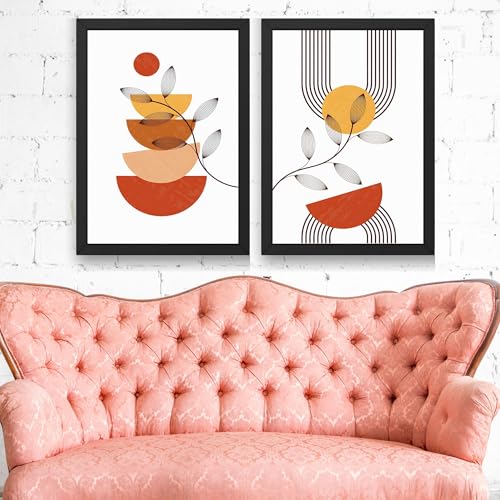 Image of Set of 2 piece of Wall Art poster Frame Painting for Wall Decoration With Acrylic Glass, living room, Home, Restraunt, Office (Black, 10 X 13 Inches)