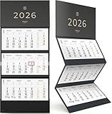 3 Monatskalender 2026 – Praktischer Wandkalender mit 3 Monaten im Blick – Kalender 2026 mit Feiertagen & großen Kästchen für Büro, Praxis & Zuhause – Übersichtlicher Jahresplaner