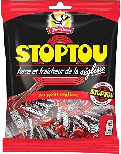 LA PIE QUI CHANTE - Stoptou Bonbon Au Réglisse 450G - Quatre Articles