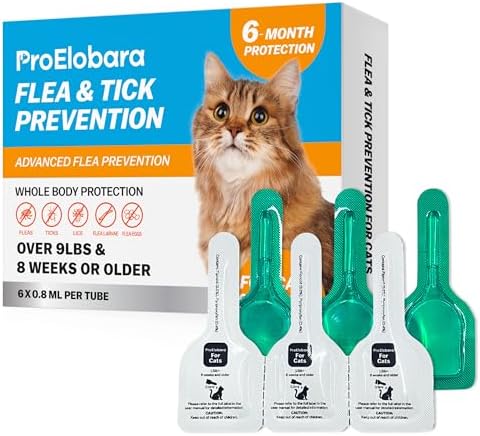 Flea and Tick Prevention for Large Cats: Waterproof Topical Cat F...