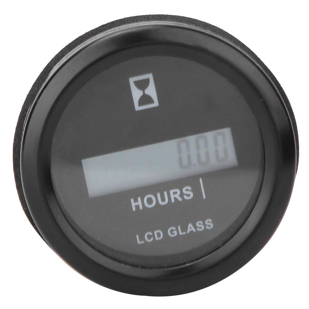 Digital LCD Hour Meter for Engineering Vehicles, Generators 0-999999.99 Hours - Quartz Timer, Durable 12-36V Industrial Gauge for Construction Machinery
