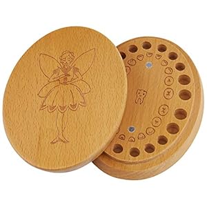 Leiterstein Melktanddoos van massief beukenhout met een illustratie van Elvira Bernhardt