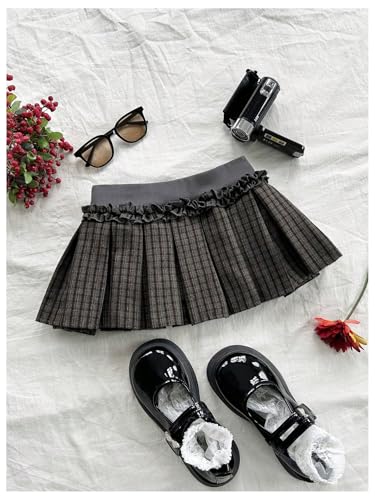 Milumia Women's Plaid Pleated Mini Skirt Low Waist A Line Skater Tennis Skirts4