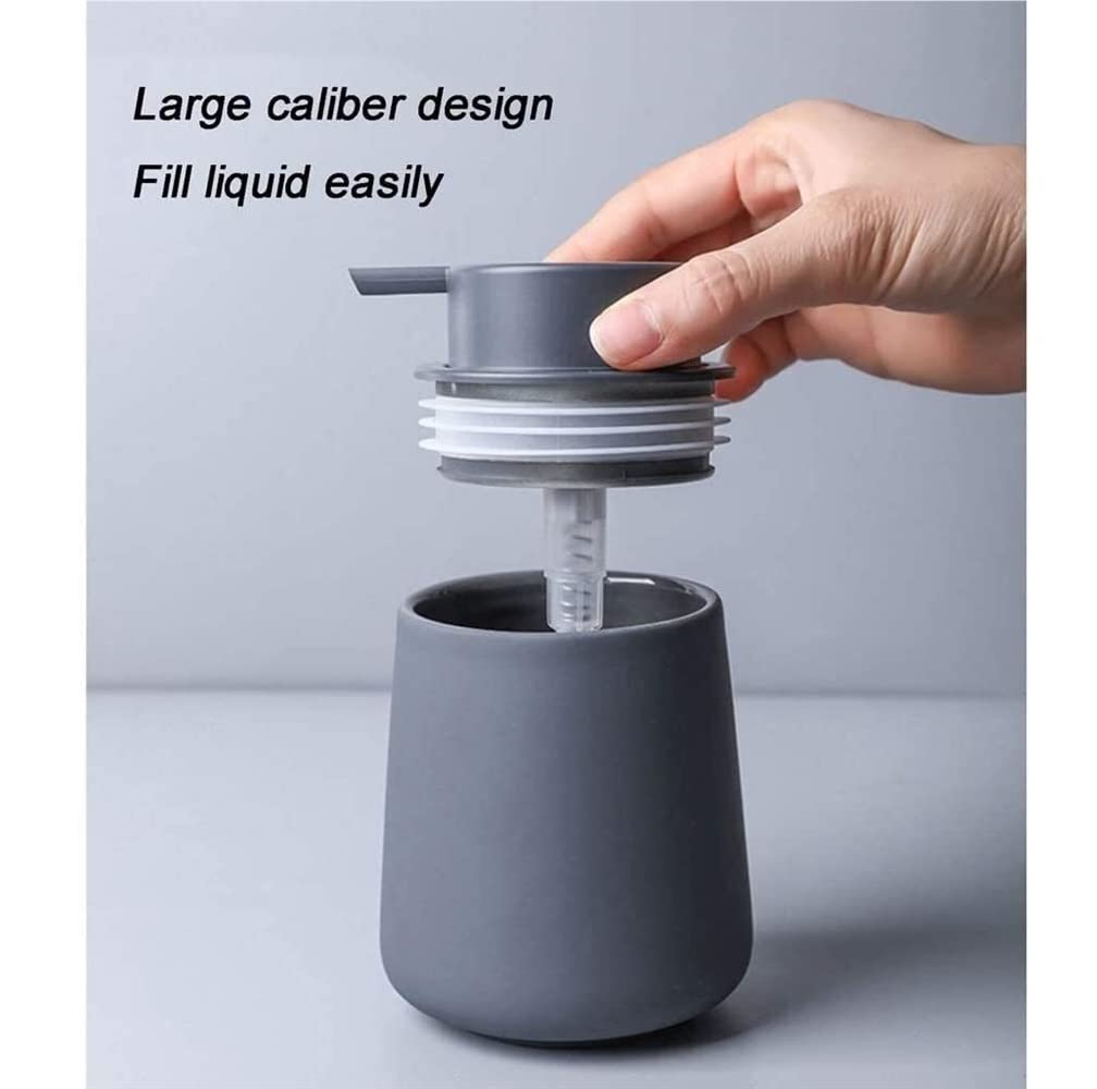Dispensador Jabón Líquido Dispensador De Jabón Cerámica, Loción Manual para Baño, Cocina, Bomba, Contenedor Baño(C)