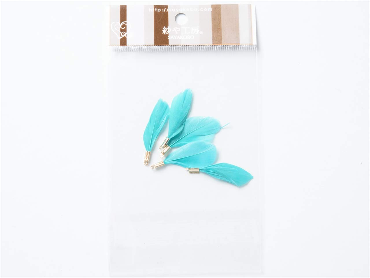 Amazon.co.jp: [紗や工房] チャーム 金具付きフェザー 本物の羽 30mm