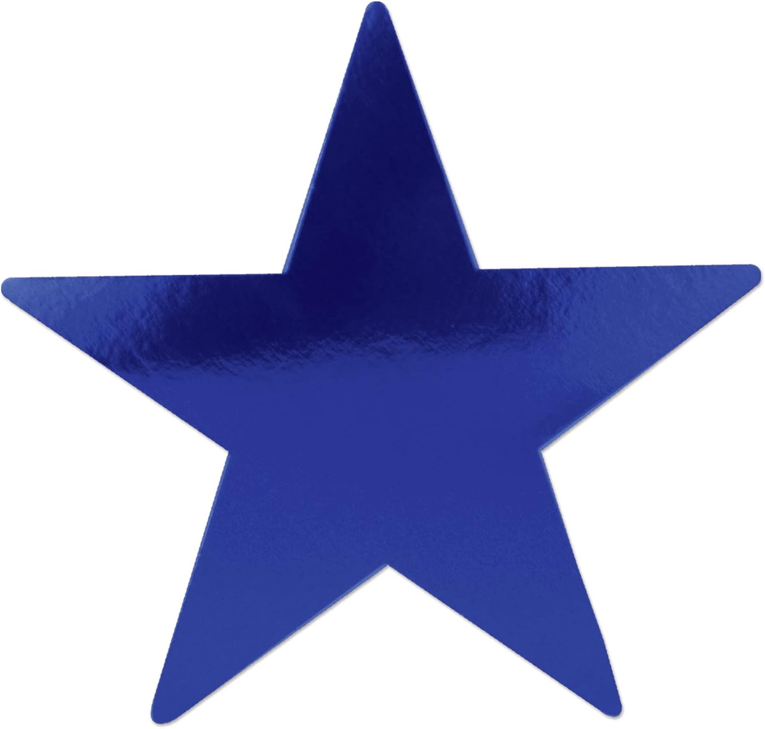 Beistle 24-Pack Foil Blue Star Cutouts, Patriotic Party Decorations for Occasions, Celebrations & Events, Starry Theme Decor for Wall & Table, 15”