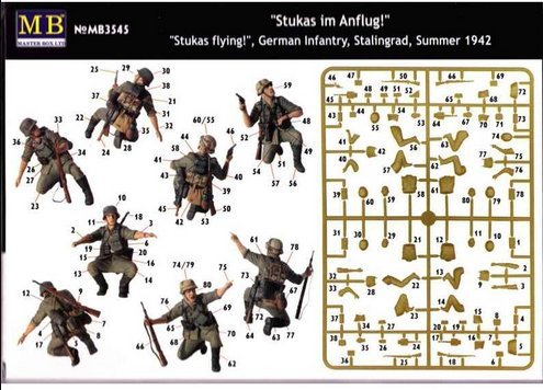 Stukas im Anflug! 4 figuras con bandera 1/35 miniatura 2