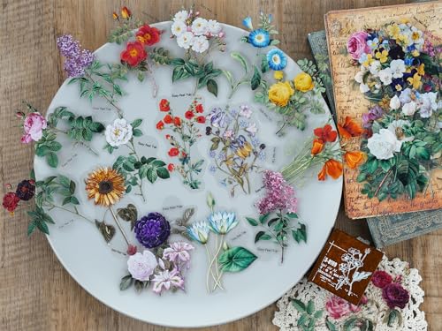 image for Knaid 100 Pieces Vintage Flower Stickers Set - Big 3.4