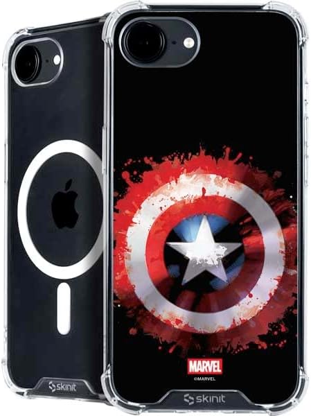 Skinit Phone Case Compatible with MagSafe iPhone 16e - Officially Licensed Marvel Captain America Shield Break Design