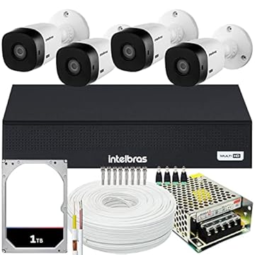 Kit Cftv 4 Cameras Full Hd VHL 1220 Dvr Intelbras 3004-C 1TB