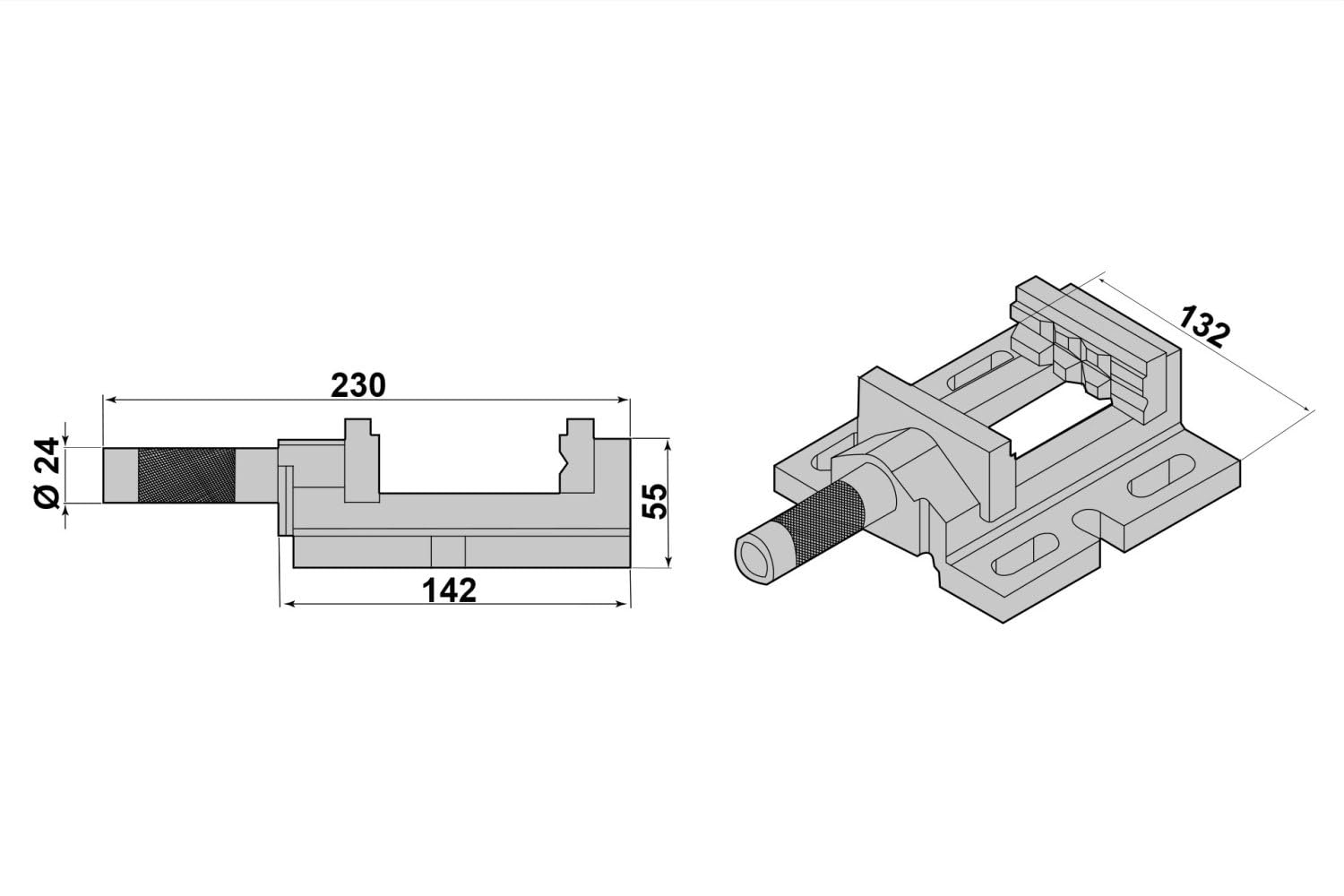 PAULIMOT Bohrmaschinen-Schraubstock 80 mm Backenbreite
