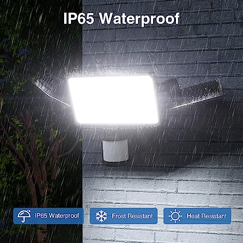 SZPOWER 150W Motion Sensor Lights Outdoor for Outside, 15000LM LED Flood Lights Outdoor Wired Dusk to Dawn, Exterior Security Floodlight Fixture Waterproof IP65, Outdoor Lighting for House, Garage by SZPOWER - Image 8