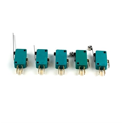 Miniatura 7 de Limit Switch Limit Switches 5Pcs Micro Limit Switches 16A 250V 125V NO+NC 6.3mm 3 Pins SPDT Micro Switch 28mm 52mm Arc Roller Lever Touch Switch