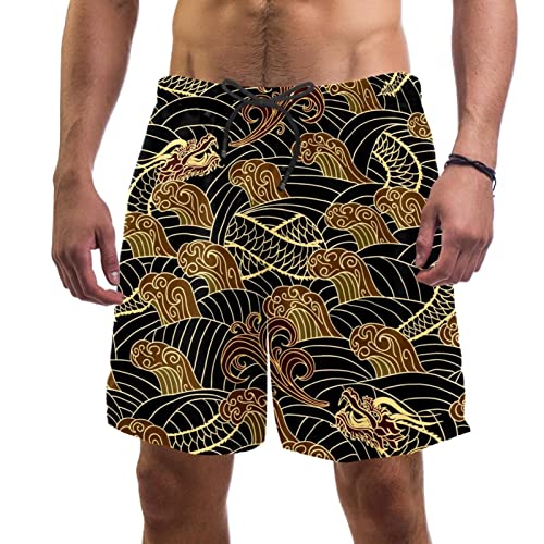 Short de plage à séchage rapide HadHfun : maillots de bain hommes dragon
