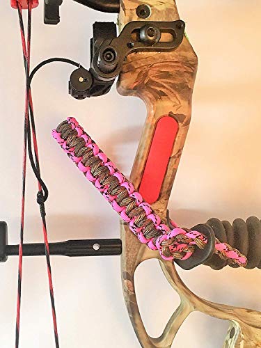 Ten Point Gear Bow Archery Wrist Sling 550 Paracord - Survival Hunting Shooting - Durable Leather With Metal Grommet (Multiple Camo Options) (Pink Camo) #TOP3
