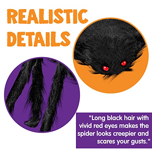 Image of JOYIN 4 Packs Halloween Outdoor Decorations Spider Set, Scary Large Spiders for Halloween Decor Outside, Indoor Party Decor Haunted House Prop, Yard Lawn Garden Decoration, Black (60 inch 36 inch 24 inch 24 inch)