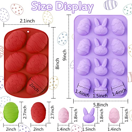 Easter Chocolate Silicone Mold, 4 Pack Febsnow Easter Egg Bunny Candy Molds Silicone For Baking Non Stick Silicone Trays With Easter Theme Shapes For Kitchen Party Home Decorations #TOP1
