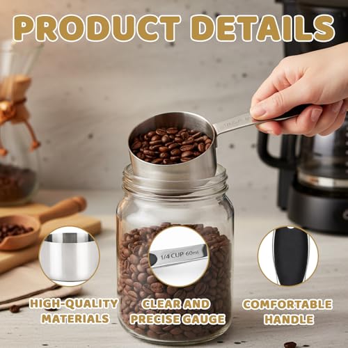 Set 2 piezas taza medidora 1/4 taza acero inox miniatura 3