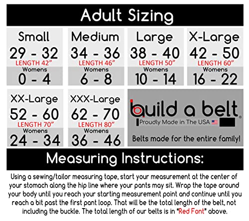 Build A Belt American Flag 1.25" Wide Flip Top Buckle With Canvas Web Belt (Mens Medium White) #TOP1