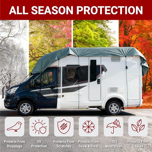 Motorhome Roof Cover – Top Protector With Straps & Storage Bag, Waterproof, Uv Proof, Breathable – 150D Polyester Pu Coated, Durable & Soft On Paintwork By Uk Custom Covers (Size 6-6.5M, Grey) - 3
