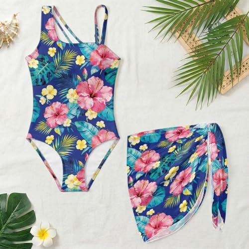 Ensemble de 2 maillots de bain filles et surrobe transparente maille - 4