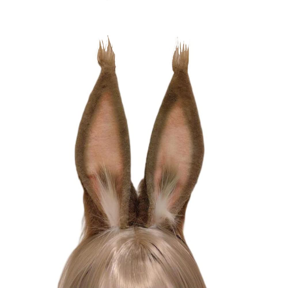 ATekatac Rabbit Ears Handmade Animal Ears Halloween Cosplay Bunny Ears Flower Headband