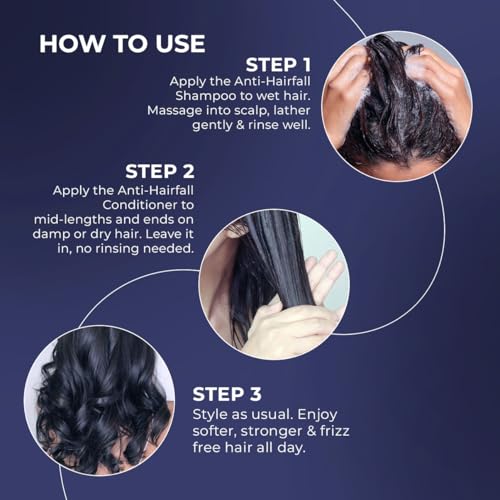 Image of Conscious Chemist Anti Hairfall Shampoo & Conditioner Combo | Saw Palmetto, Yeast Extract, Rosemary Oil, Keratin & Ceramides | Hair Fall Control, Hair Growth & Frizz Reduction | Sulfate & Paraben Free | For All Hair Types | Women & Men