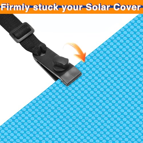 24 Pcs Pool Solar Cover Reel Attachment Kit, Solar Cover Reel Blanket Straps and Clips for Universal Inground Swimming Pool (Straps)