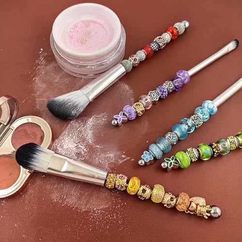 SVCEQZE Juego De Brochas De Maquillaje Para El Rostro - Herramienta De 5 Piezas Para Difuminado Y Esculpido | Pinceles De Maquillaje Con Abalorios,Para Mujeres Principiantes En Belleza Base Sombra - imagen 6
