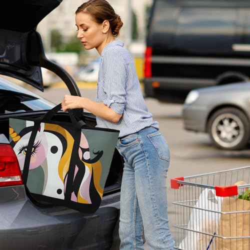 Large Insulated Tote Bag Beautiful Horse Closeup for Grocery Shopping Reusable Tote Bags for Women Men, Cooler Bag with Zippered Top & Handles for Beach Picnic Travel4
