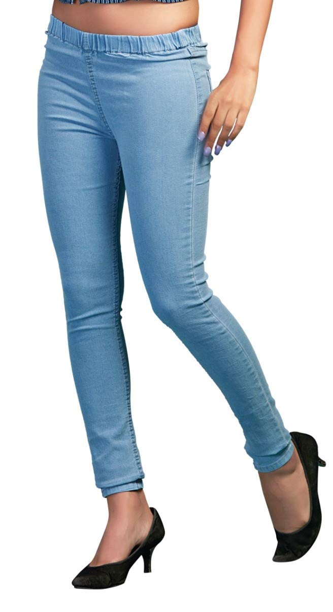 Womens Slim Fit Denim Lycra Stretchable Jeggings Mid Rise, Ankle Length with Elasticated Waistband (Multi Color & Plus Size Also Available) (Size 30-46 Inch)-image-39