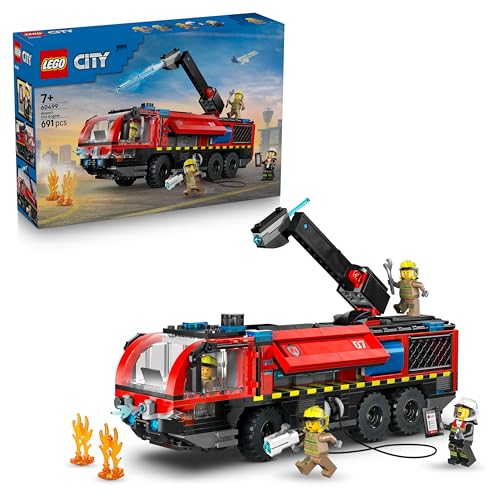 LEGO City Camión de Bomberos Aeroportuario de Juguete - Kit de Maquetas de Vehículo de Emergencias con 4 Minifiguras de Bomberos - Regalo de Cumpleños para Niños de 7+ Años - 60499 LEGO City Camión de Bomberos Aeroportuario de Juguete - Kit de Maquetas de Vehículo de Emergencias con 4 Minifiguras de Bomberos - Regalo de Cumpleños para Niños de 7+ Años - 60499