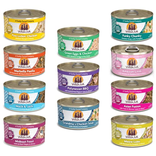 Weruva Classic Cat 11 Flavors Variety Pack  Grain & Gluten Free, 3 oz Cans (Pack of 24)