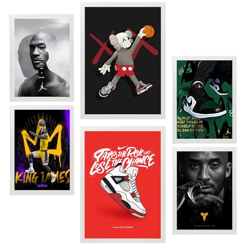 Illustration Design Basket-ball Nacnic Cadres Blancs Haut de Gamme A3 A4 pour Salon et Bureau