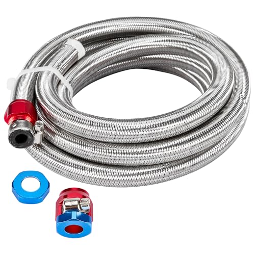 CarBole 10FT Stainless Steel Braided Fuel Line, 3/8" I.D. Di...