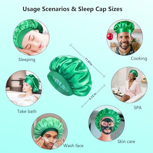 Image of Curly Hair Brush Set: Curl Defining Styling Detangler Tool With Bonnet for Wet & Dry Hair Anti-Frizz Volume & Definition Night Hair Care for Women (Green)
