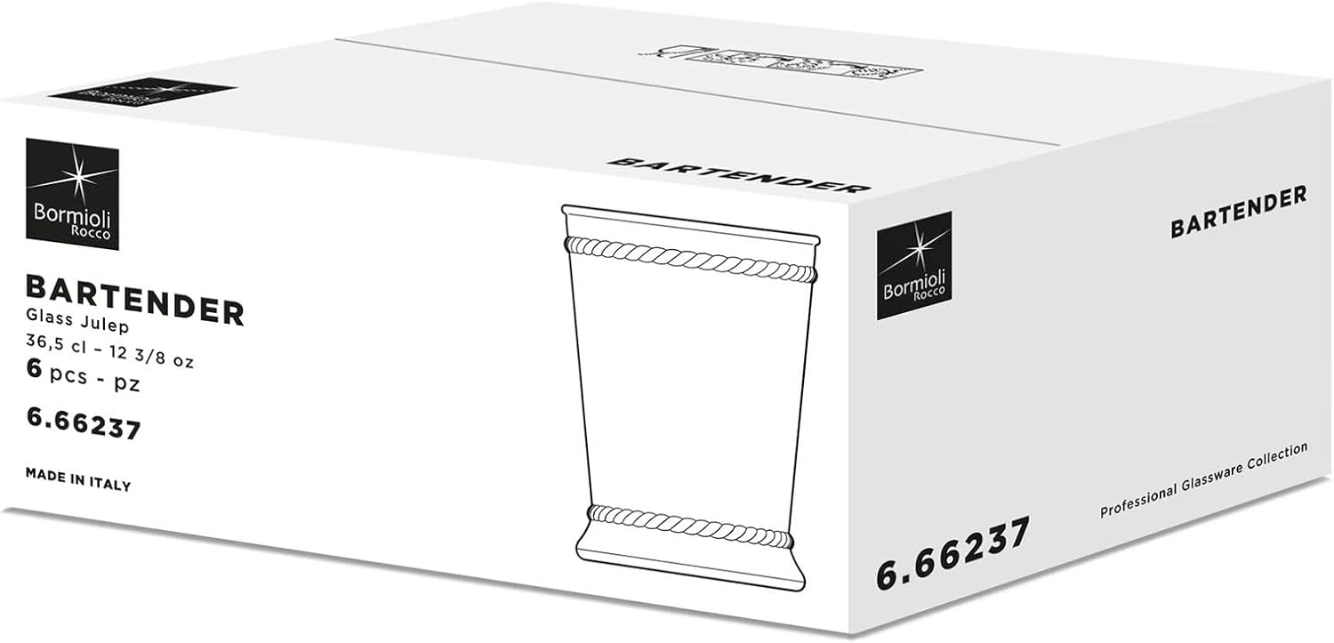 Bormioli Rocco Bartender 12.25 oz. Julep Cocktail Drinking Glasses, Set of 6, Clear