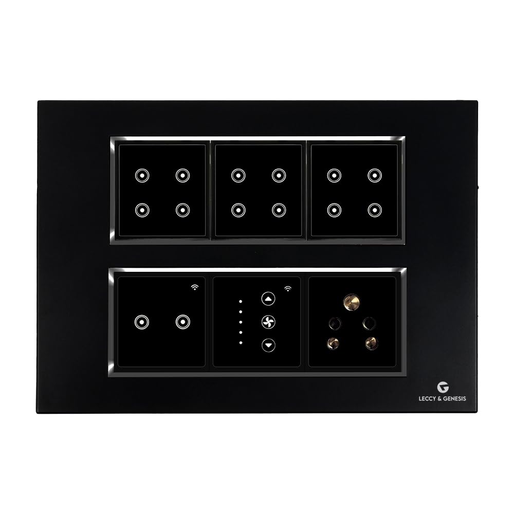 L&G 12 Module Smart Switch Board | Smart Technology | 13 Smart Switch Control, 1 Smart Fan Regulator, 1 Socket (Alexa, Compatible with OK Google & SIRI Shortcut) (Size: 12M- 220 x 160 x 45 mm)-image-20