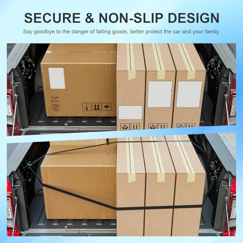 Image of SZYANG 2PCS Retractable Ratchet Straps Compatible with 2015-2026 Ford F150 Retractable Tie Down Straps Replacement for 2015-2026 Ford F-150 Accessories