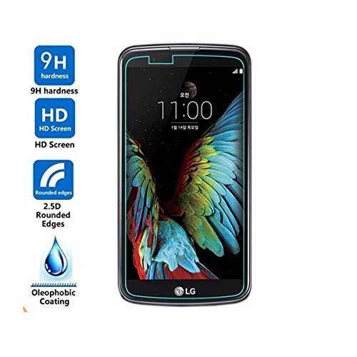 Tantek [3-Pack Screen Protector For Lg K10,Tempered Glass Film,Ultra Clear,Anti Scratch,Bubble Free,Case Friendly #TOP5