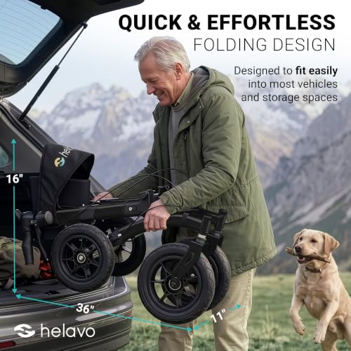 Image of Helavo All Terrain Walker, 12 inch Pneumatic Tires, Outdoor Rollator Walker