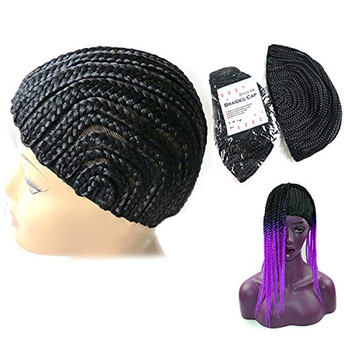 ERCZYO Elastic Cornrow Wig Cap Adjustable Crochet Braided Weaving Cap Lace Hairnet Hair Styling Tool ERCZYO (Size : One size)